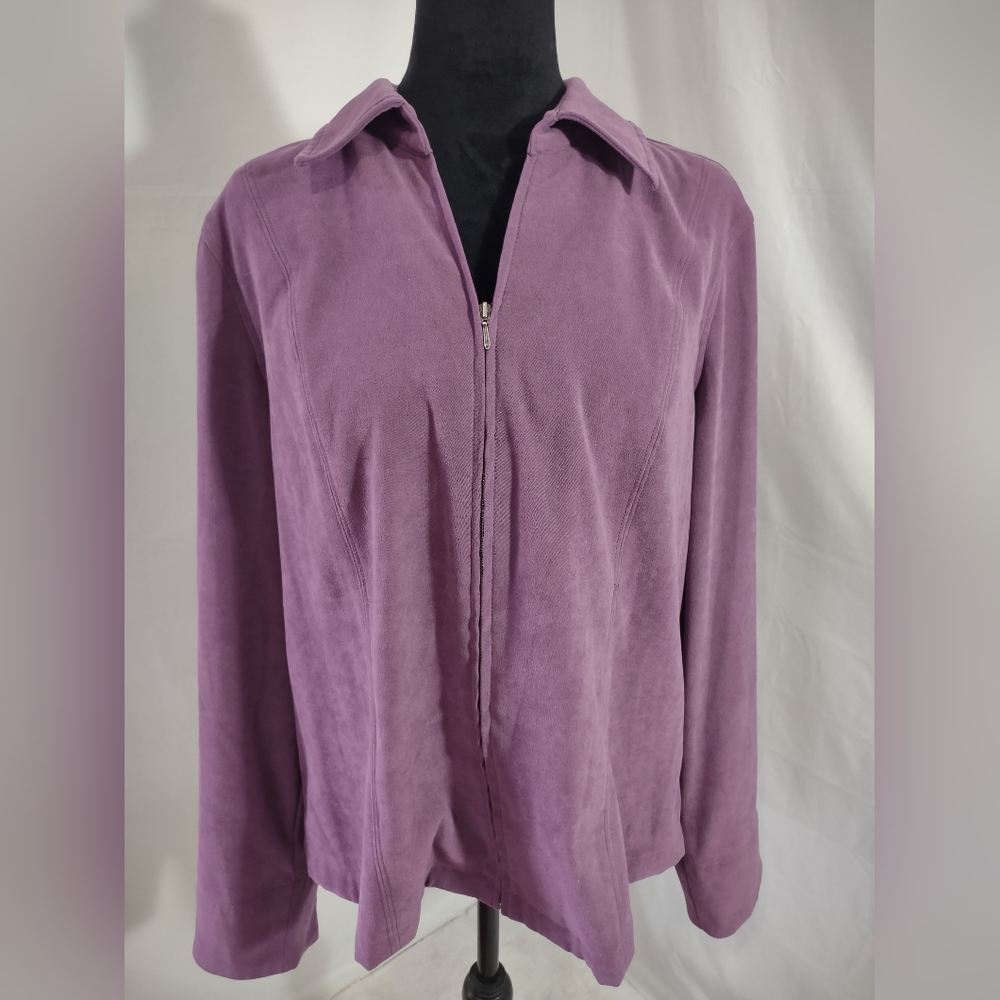 CHRISTOPHER & BANKS Women's Purple A-Line Full Zip Jacket Size XL